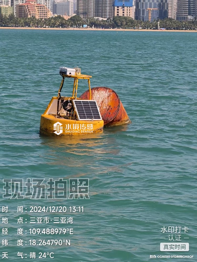 海南三亚湾浮标水质监测站现场